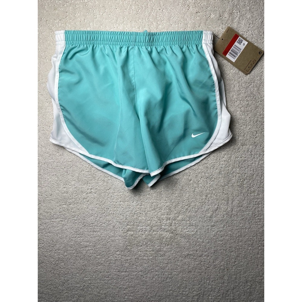 Nike Dri-Fit Girls‎ Shorts Large Teal White Elastic Waist Running Athletic NWT